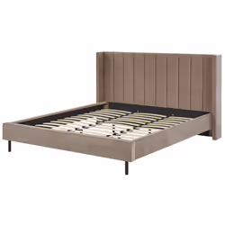 Bed Velvet VILLETTE 180 x 200 cm (EU Super King) Taupe