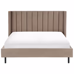 Bed Velvet VILLETTE 180 x 200 cm (EU Super King) Taupe - Additional view 4