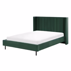 Bed Velvet VILLETTE 140 x 200 cm (EU Double) Dark Green