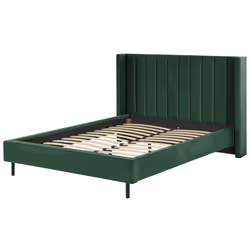 Bed Velvet VILLETTE 140 x 200 cm (EU Double) Dark Green