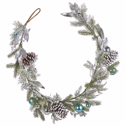 Christmas Garland 150 cm Green and Silver LLEIDA