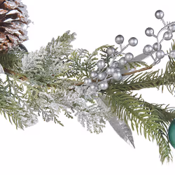 Christmas Garland 150 cm Green and Silver LLEIDA
