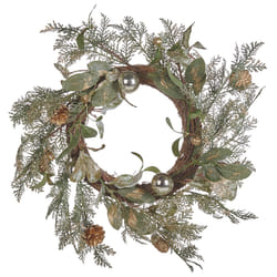 Decorative Christmas Wreath  45 cm Green and Gold HOVILA