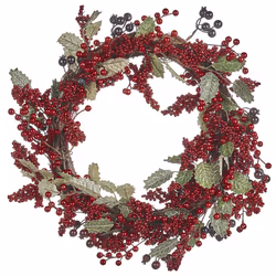 Decorative Christmas Wreath 40 cm Red PUROL
