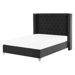 Bed Velvet LUBBON 140 x 200 cm (EU Double) Black