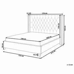 Bed Velvet LUBBON 140 x 200 cm (EU Double) Black