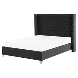 Bed Velvet LUBBON 160 x 200 cm (EU King Size) Black