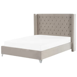 Bed Velvet LUBBON 180 x 200 cm (EU Super King) Light Grey