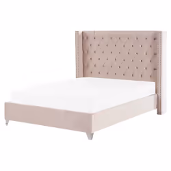Bed Velvet LUBBON 160 x 200 cm (EU King Size) Pastel Pink