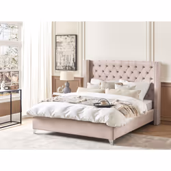 Bed Velvet LUBBON 180 x 200 cm (EU Super King) Pastel Pink