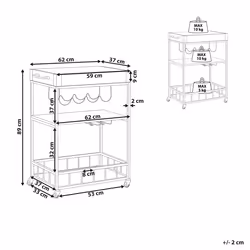 Kitchen Trolley HULLET Metal Light Brown