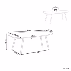 Coffee Table BIDDLE White Marble