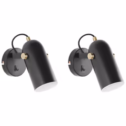 Set of 2 Spotlight Lamps TYRIA Adjustable Metal Black