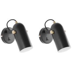 Set of 2 Spotlight Lamps TYRIA Adjustable Metal Black