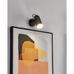Set of 2 Spotlight Lamps TYRIA Adjustable Metal Black