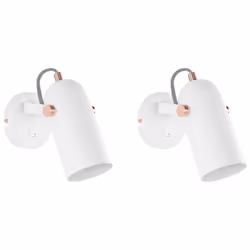 Set of 2 Spotlight Lamps TYRIA Adjustable Metal White