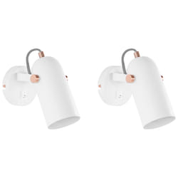 Set of 2 Spotlight Lamps TYRIA Adjustable Metal White
