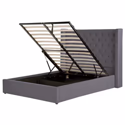 Ottoman Bed Velvet LUBBON 140 x 200 cm (EU Double) Grey