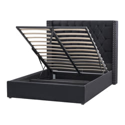 Ottoman Bed Velvet LUBBON 140 x 200 cm (EU Double) Black