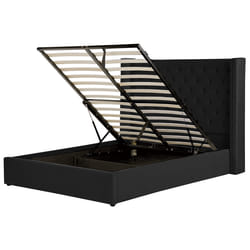 Ottoman Bed Velvet LUBBON 160 x 200 cm (EU King Size) Black
