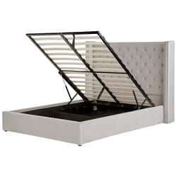 Ottoman Bed Velvet LUBBON 160 x 200 cm (EU King Size) Light Grey