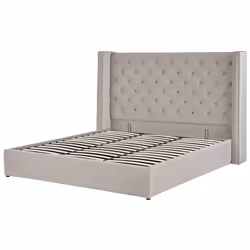 Ottoman Bed Velvet LUBBON 180 x 200 cm (EU Super King) Light Grey - Additional view 5