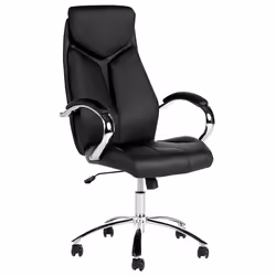 Office Chair Swivel FORMULA Faux Leather Black