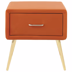 1 Drawer Bedside Table FLAYAT Velvet Orange