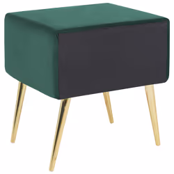 1 Drawer Bedside Table FLAYAT Velvet Emerald Green - Additional view 5