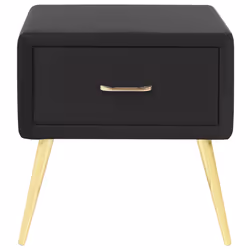 1 Drawer Bedside Table FLAYAT Velvet Black