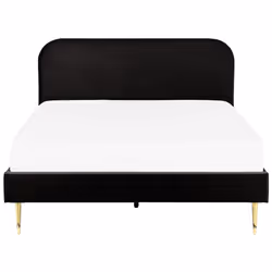 Velvet EU Super King Size Bed Black FLAYAT