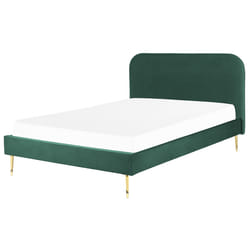 Bed Velvet FLAYAT 140 x 200 cm (EU Double) Emerald Green