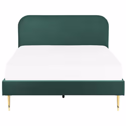 Bed Velvet FLAYAT 140 x 200 cm (EU Double) Emerald Green