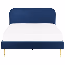 Bed Velvet FLAYAT 140 x 200 cm (EU Double) Navy Blue