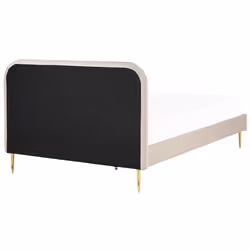 Bed Velvet FLAYAT 140 x 200 cm (EU Double) Light Beige - Additional view 5