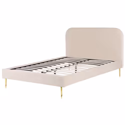 Bed Velvet FLAYAT 160 x 200 cm (EU King Size) Light Beige - Additional view 4