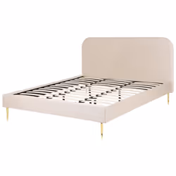 Bed Velvet FLAYAT 180 x 200 cm (EU Super King) Light Beige - Additional view 4