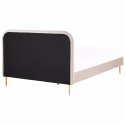 Bed Velvet FLAYAT 180 x 200 cm (EU Super King) Light Beige - Additional view 5