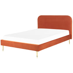 Bed Velvet FLAYAT 140 x 200 cm (EU Double) Orange
