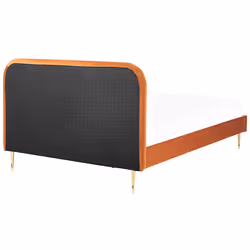 Bed Velvet FLAYAT 140 x 200 cm (EU Double) Orange - Additional view 5