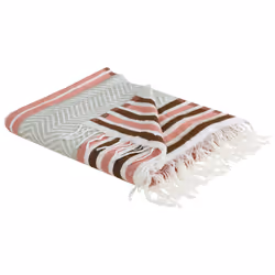 Blanket 130 x 170 cm Pink and Beige MAGAR