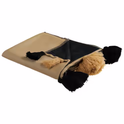 Blanket 130 x 170 cm Beige and Black THUMKI