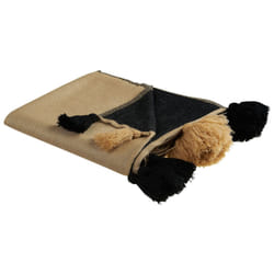 Blanket 130 x 170 cm Beige and Black THUMKI