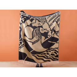 Blanket 130 x 170 cm Beige and Black KUDIYA