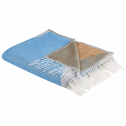 Blanket 130 x 170 cm Beige and Blue HAKUI