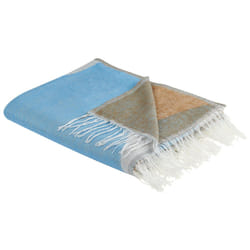 Blanket 130 x 170 cm Beige and Blue HAKUI