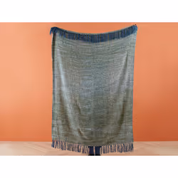 Blanket 130 x 170 cm Blue and Green PAIRE