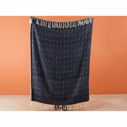 Blanket 130 x 170 cm Dark Blue TAARI