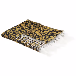 Blanket Leopard Pattern 130 x 170 cm Brown and Black JAMUNE