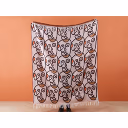 Blanket Face Motif 130 x 170 cm Multicolour BARBOT